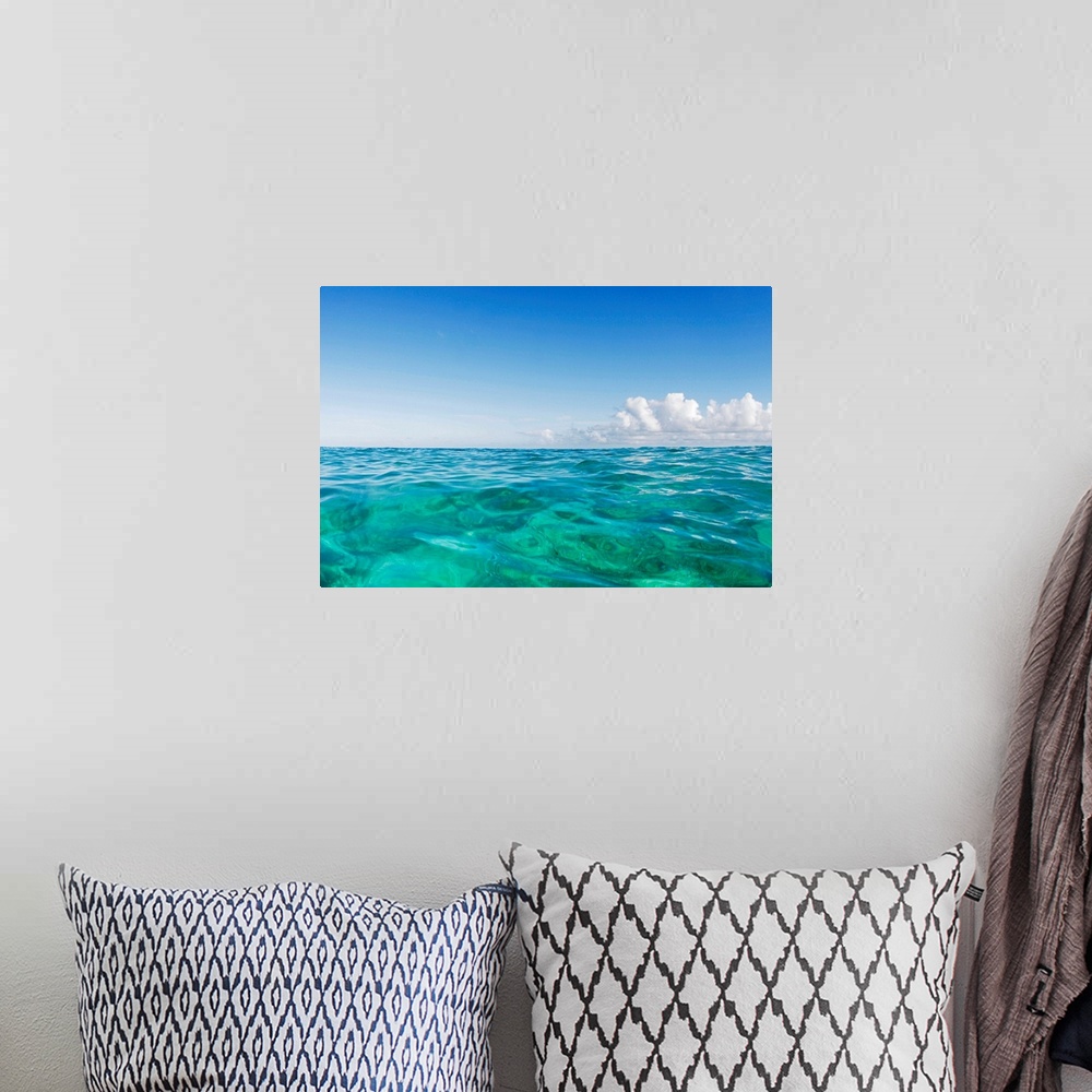 A bohemian room featuring Hawaii, Oahu, View Of Tranquil Ocean With Blue Water