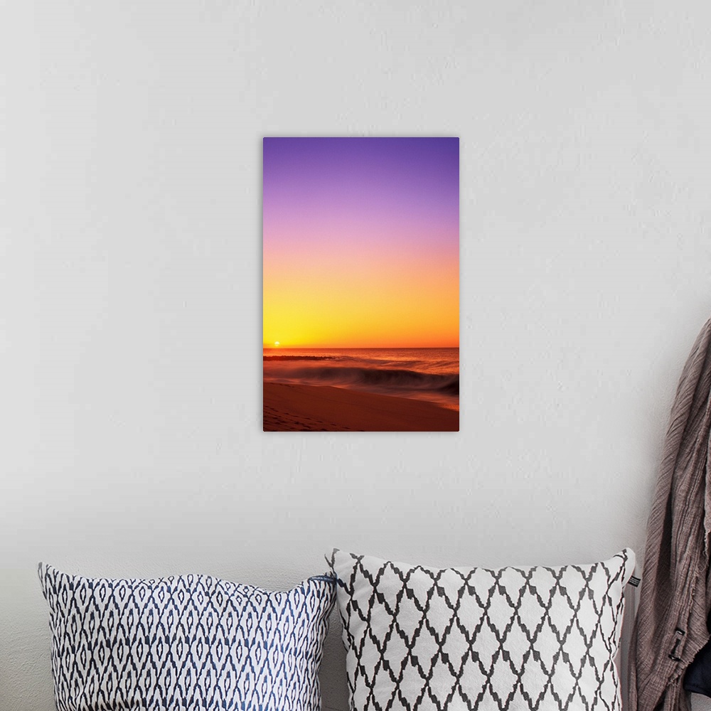 A bohemian room featuring Hawaii, Sunset On The Beach, View Of Sun Sinking In Horizon