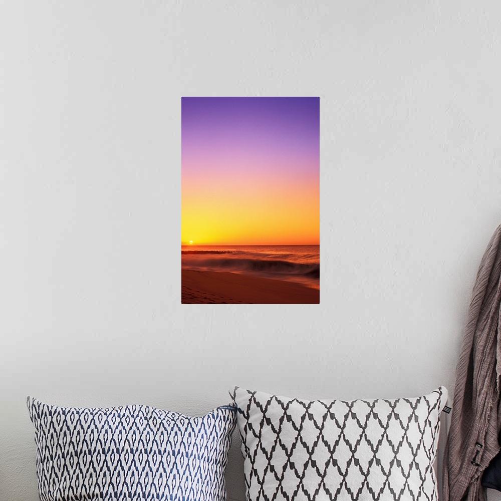 A bohemian room featuring Hawaii, Sunset On The Beach, View Of Sun Sinking In Horizon