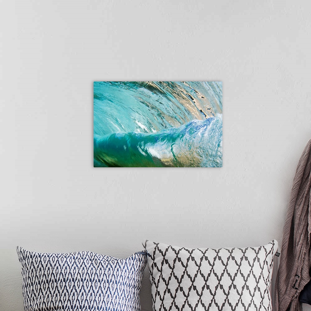 A bohemian room featuring Hawaii, Underwater View Of Wave