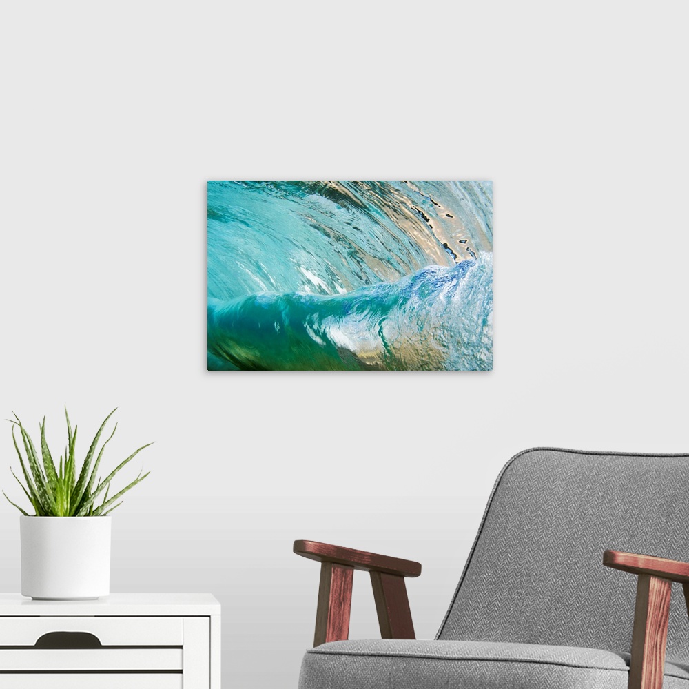 A modern room featuring Hawaii, Underwater View Of Wave