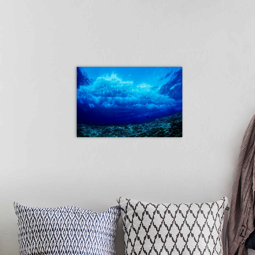 A bohemian room featuring Hawaii, Underwater View Of Wave Breaking Over Coral Reef