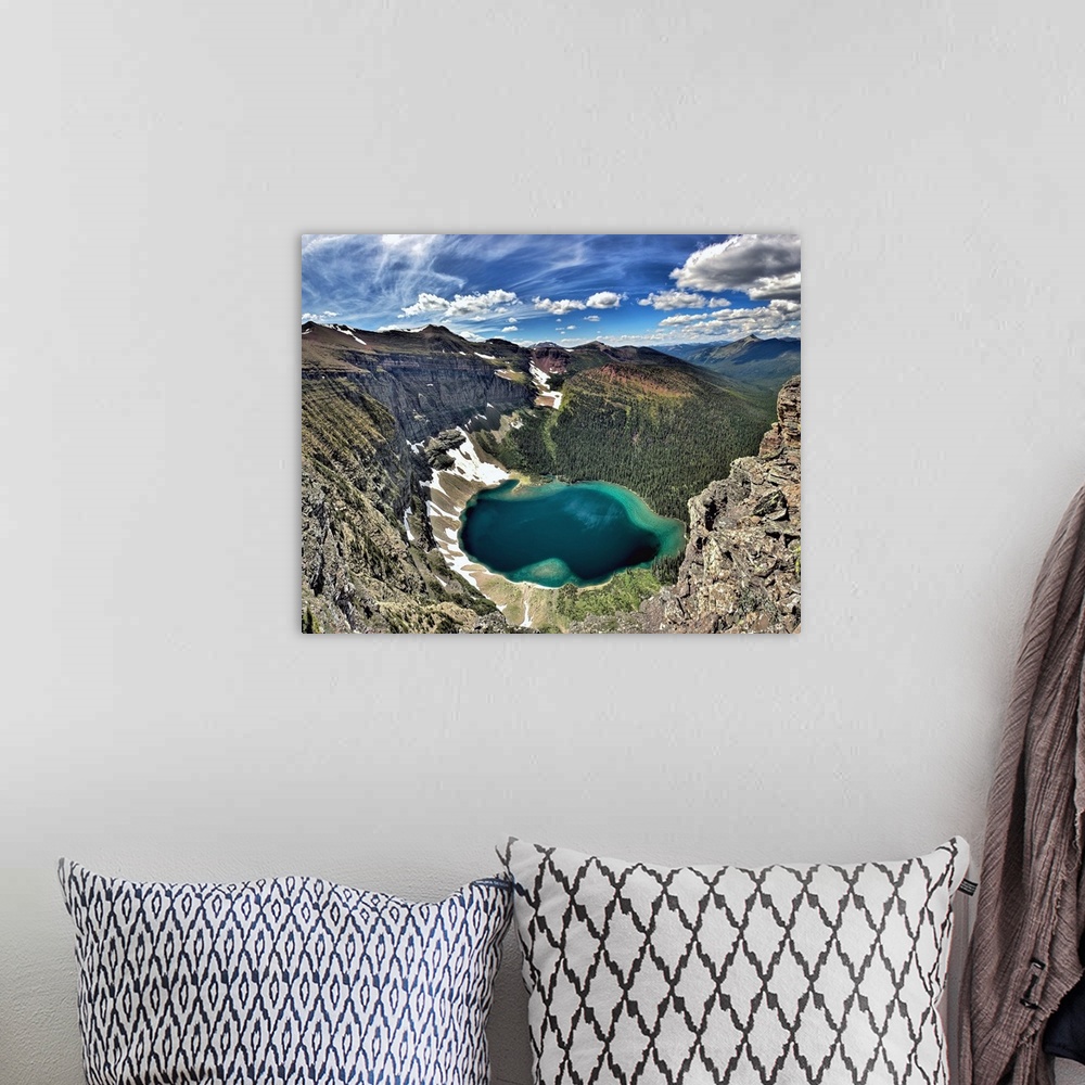 A bohemian room featuring High Angle View Of Lake, Akamina Ridge; British Columbia, Canada