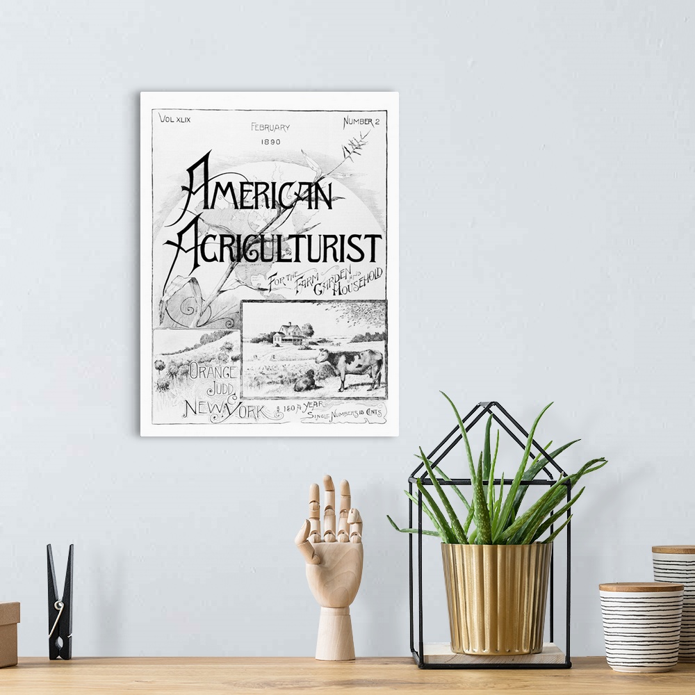 A bohemian room featuring Historic American Agriculturist advertisement from late 19th century