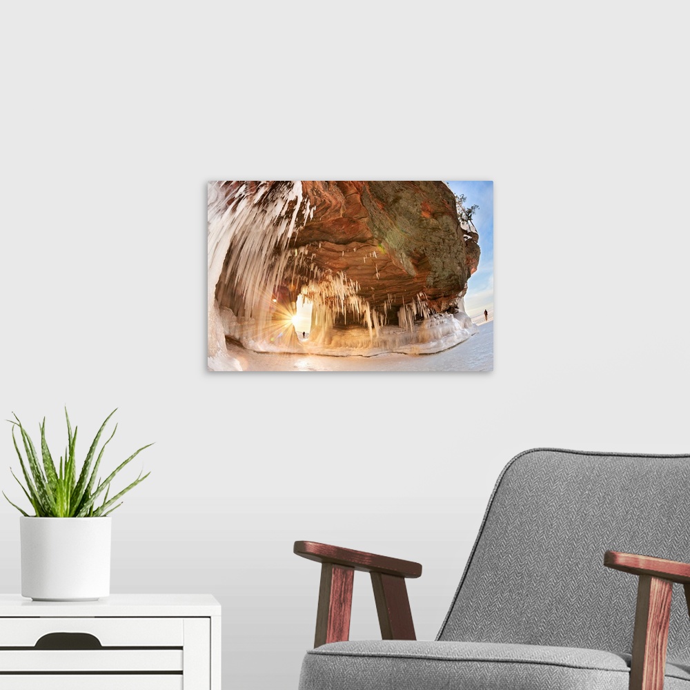 A modern room featuring Ice caves on Lake Superior, near Bayfield, Michigan, United States of America