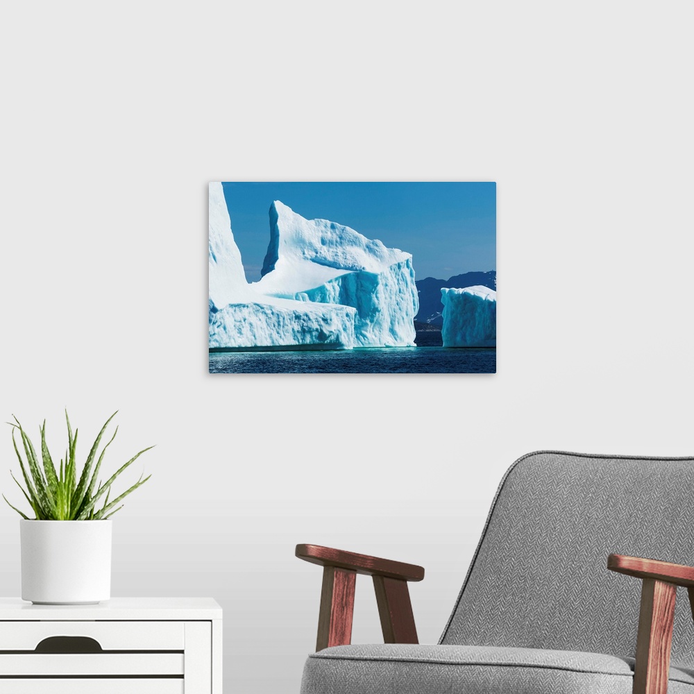 A modern room featuring Icebergs along the coast North of Nain. Labrador, Canada.