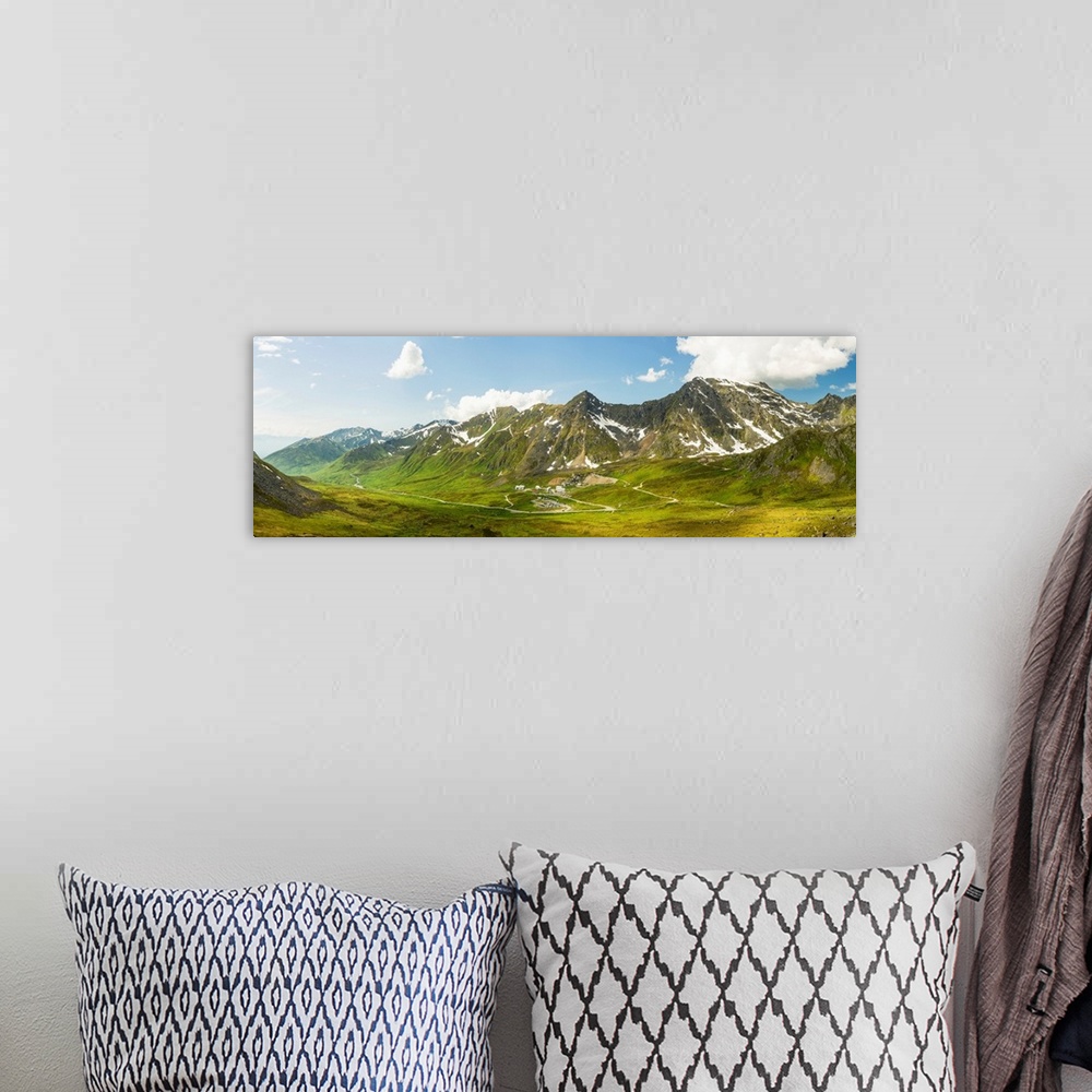 A bohemian room featuring Panorama view of Independence Mine State Historical Park from Gold Cord Lake, Hatcher Pass, Alaska.