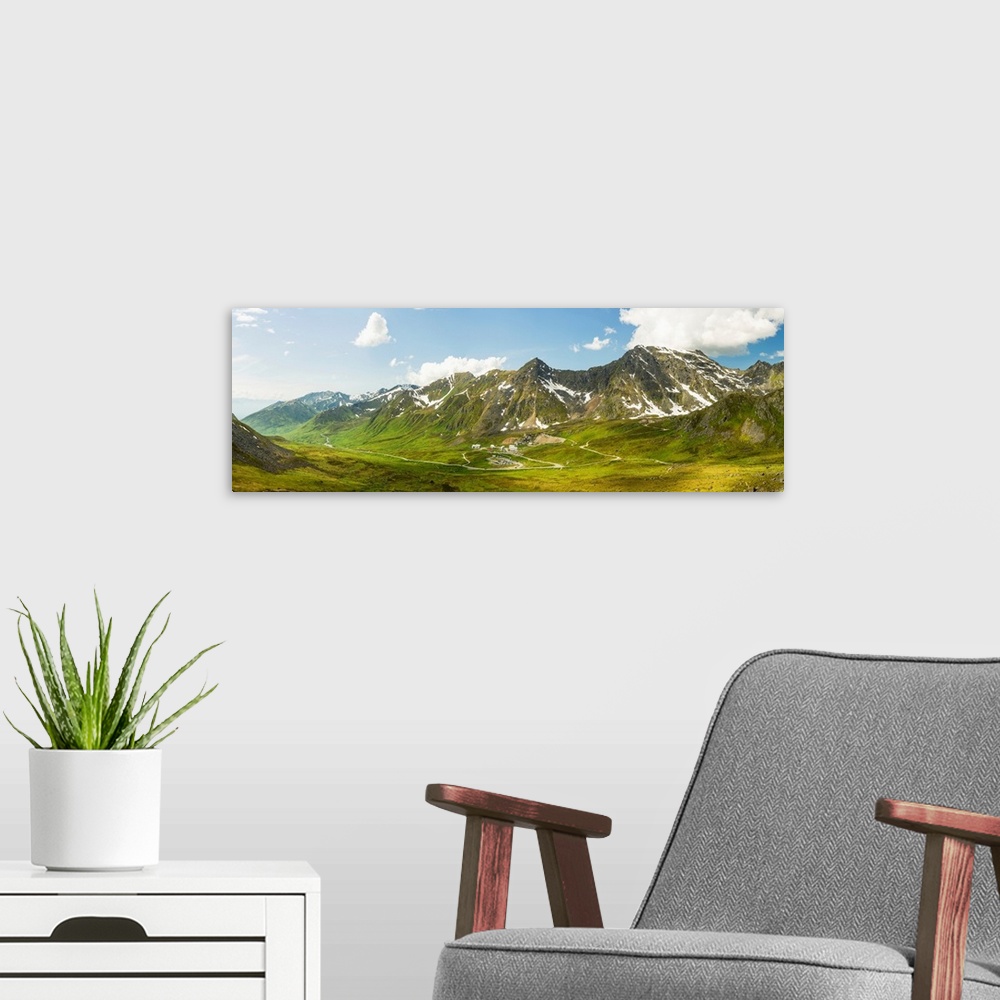 A modern room featuring Panorama view of Independence Mine State Historical Park from Gold Cord Lake, Hatcher Pass, Alaska.
