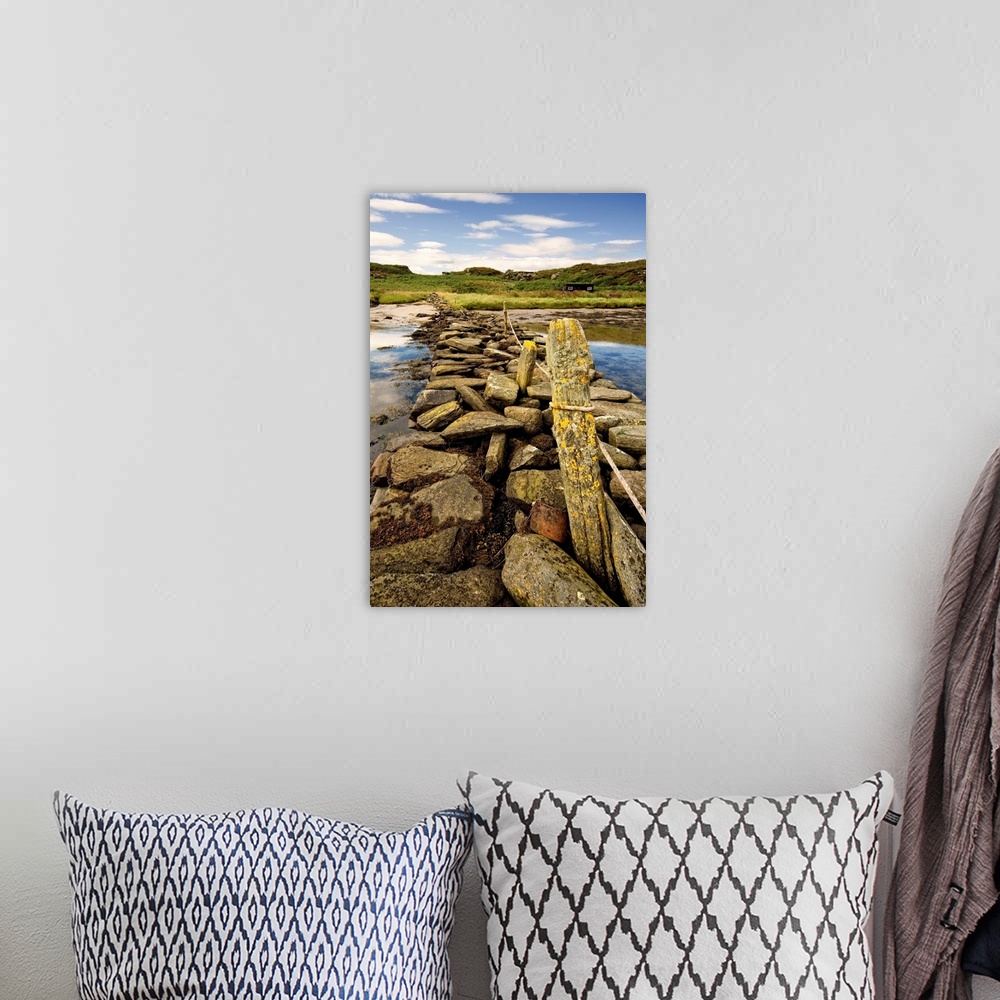 A bohemian room featuring Isle Of Gigha, Scotland. Rocky Shoreline And Wharf.