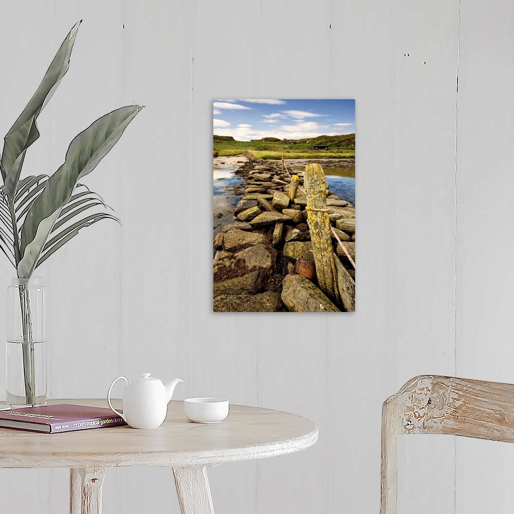 A farmhouse room featuring Isle Of Gigha, Scotland. Rocky Shoreline And Wharf.