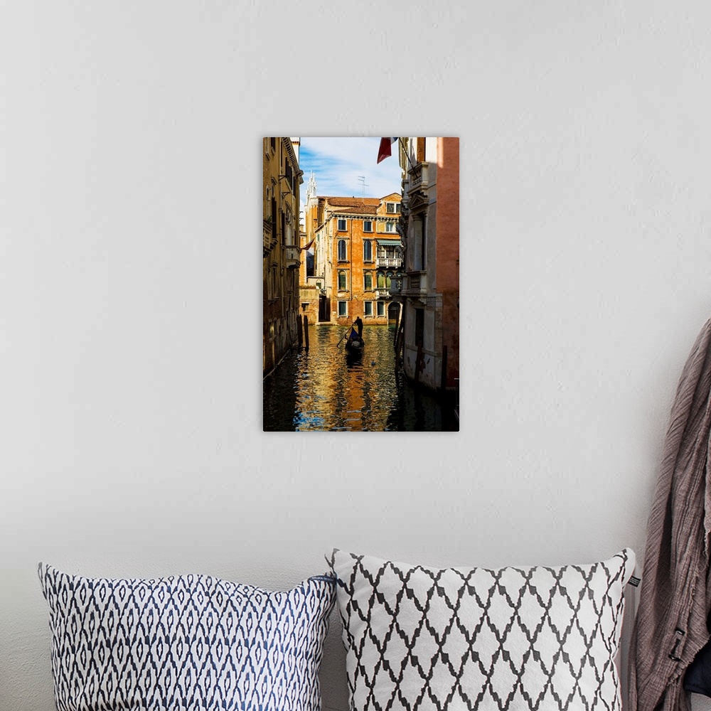 A bohemian room featuring Italy, Venice, Rowing gondola through canal