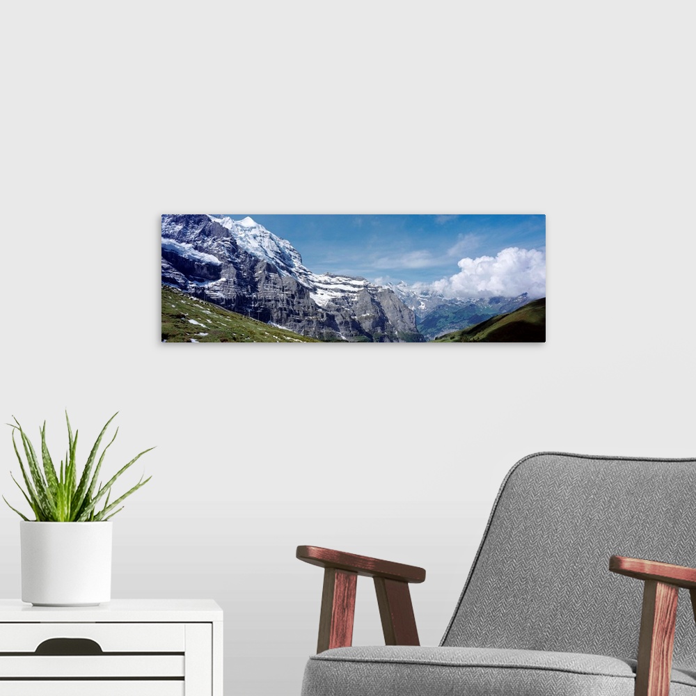 A modern room featuring Jungfrau And Lauterbrunnnen Valley Near Grindelwand In Bernese Alps