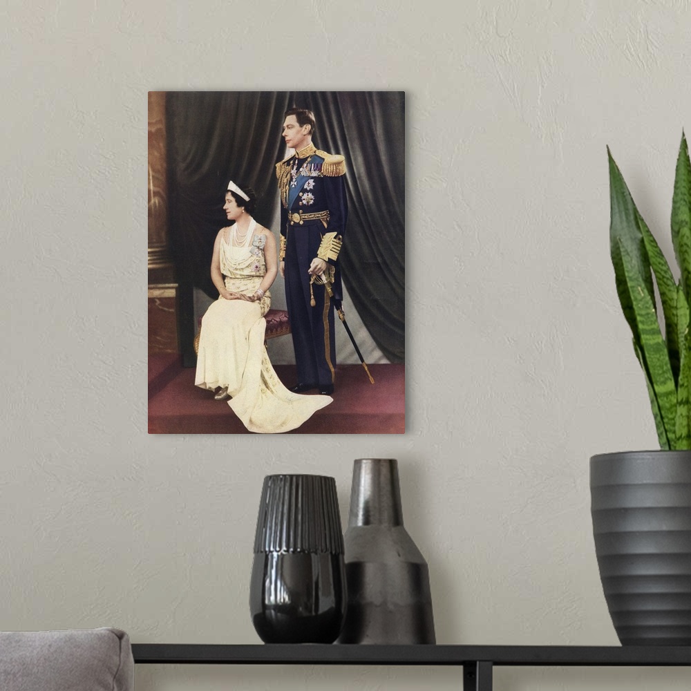 A modern room featuring King George VI And Queen Elizabeth