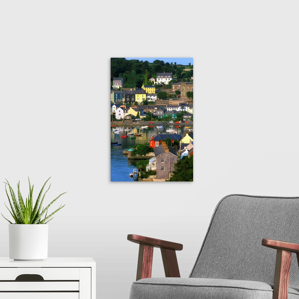 A modern room featuring Kinsale, County Cork, Ireland, Boats And Buildings In Kinsale