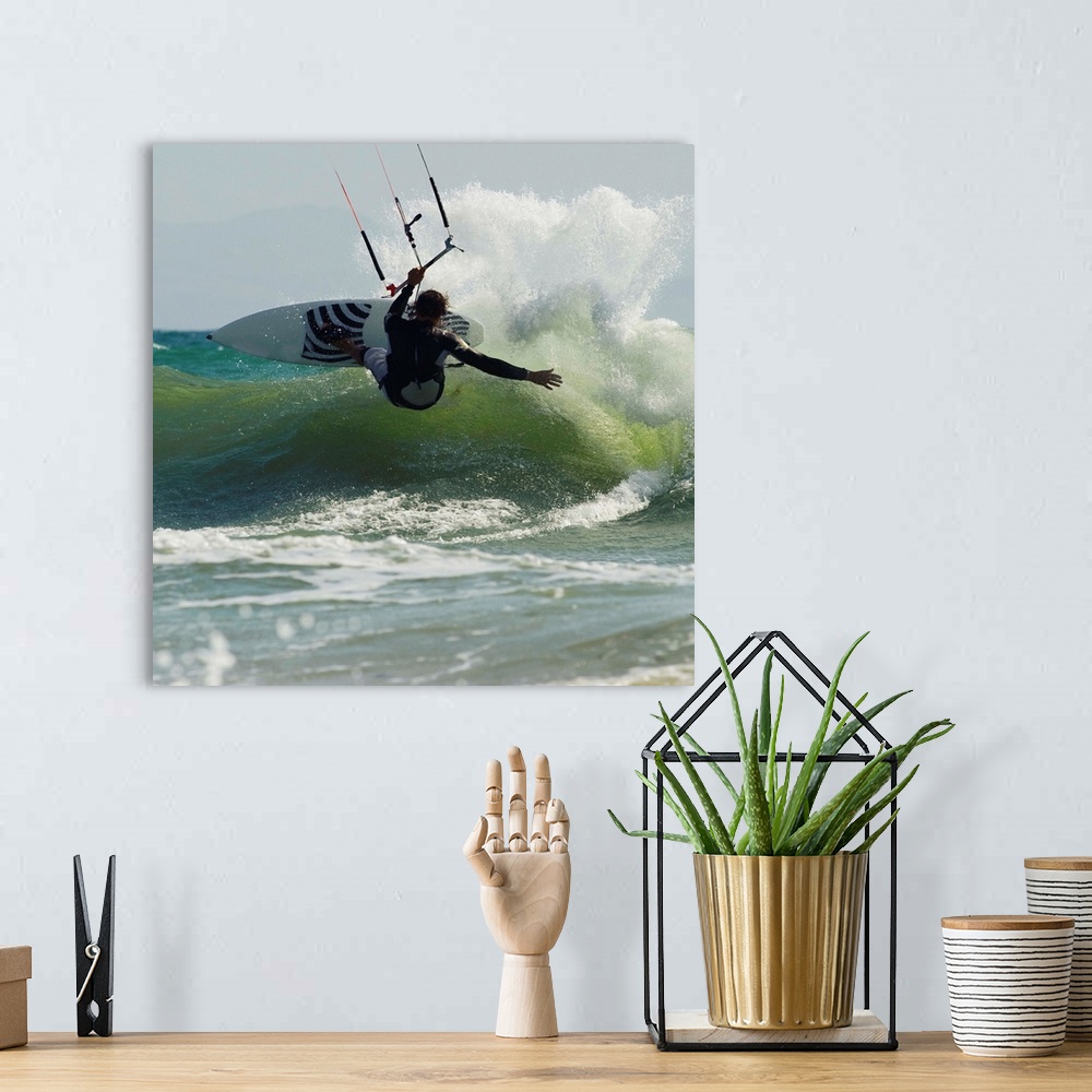 A bohemian room featuring Kitesurfer Catching A Wave