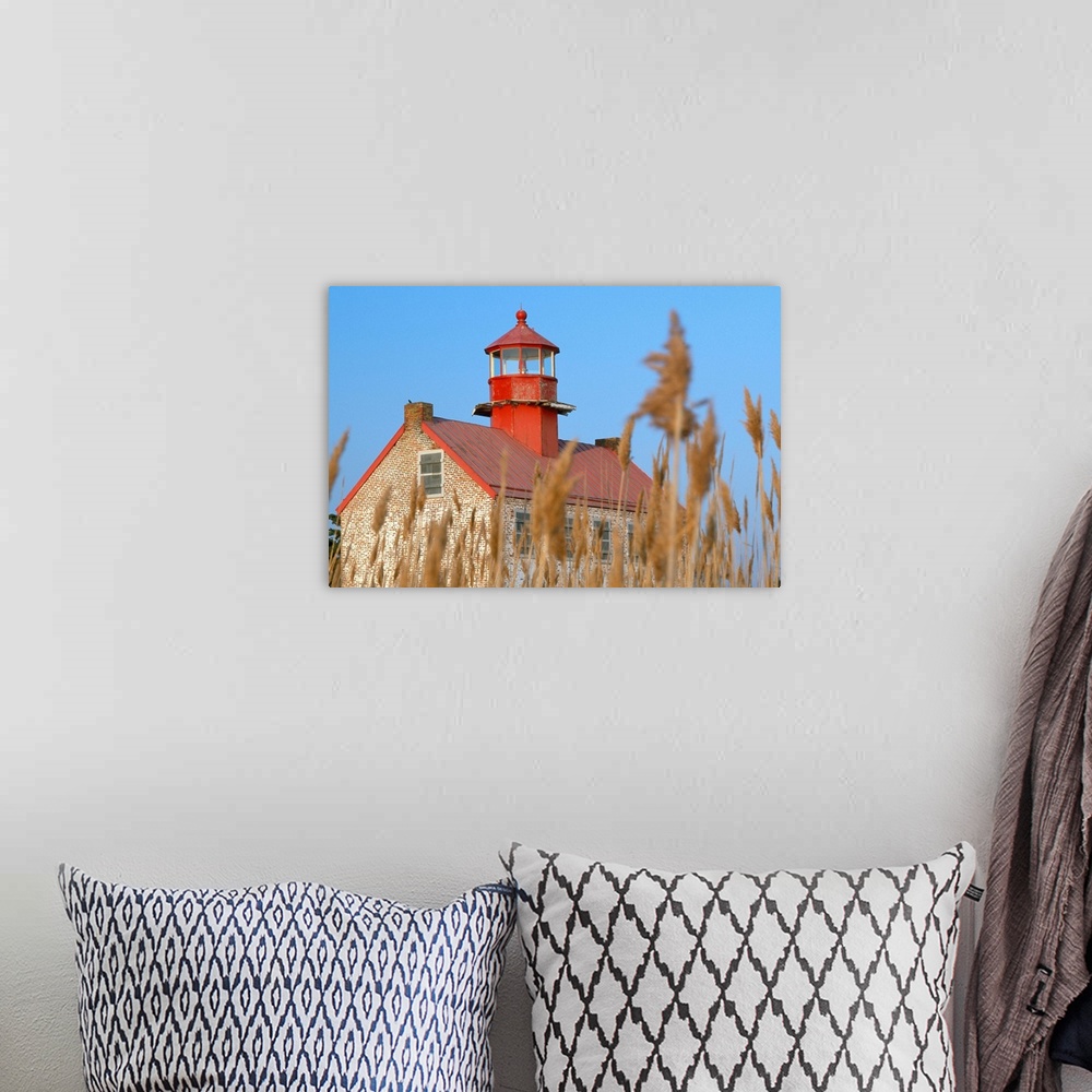 A bohemian room featuring Lighthouse In Wheat Field, New Jersey, USA