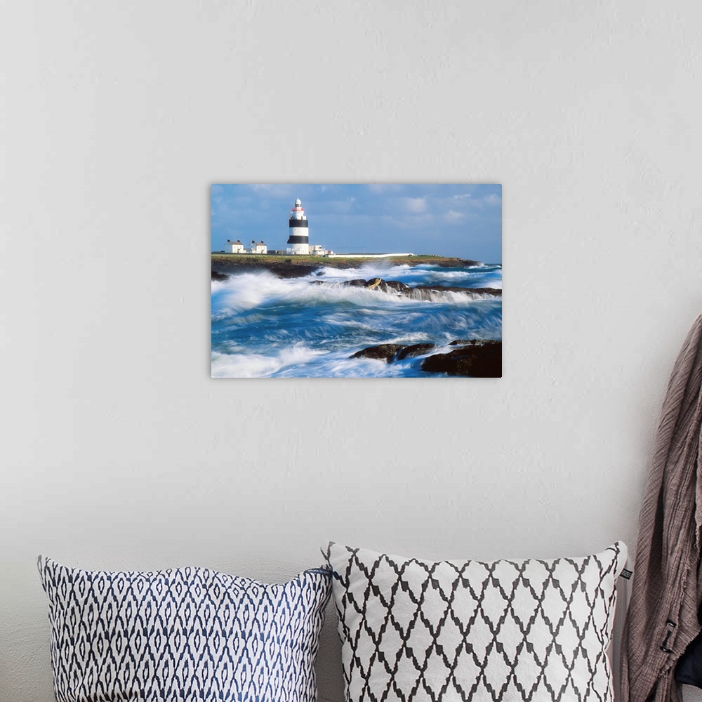 A bohemian room featuring Lighthouse On A Stormy Coast, Hook Head, County Wexford, Ireland