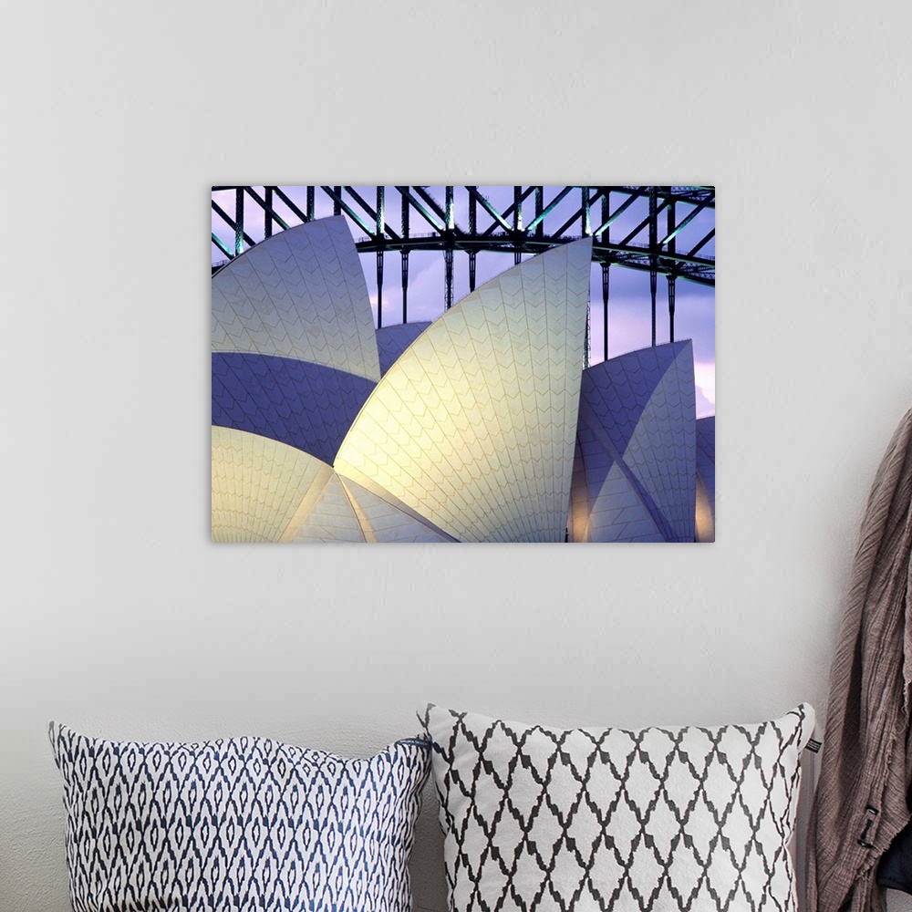 A bohemian room featuring Looking Over The Opera House To The Sydney Harbor Bridge, Close Up