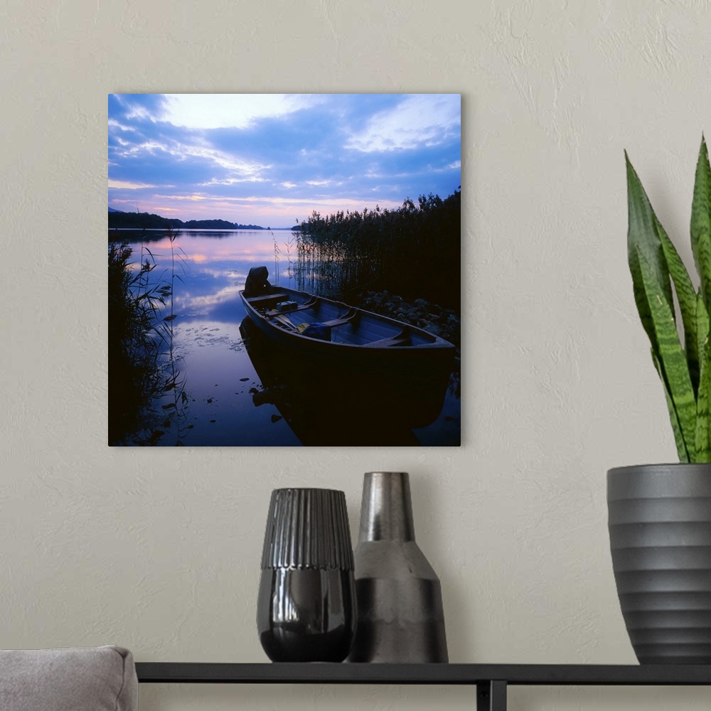 A modern room featuring Lough Leane, Lakes Of Killarney, Co Kerry, Ireland; Lake At Sunset