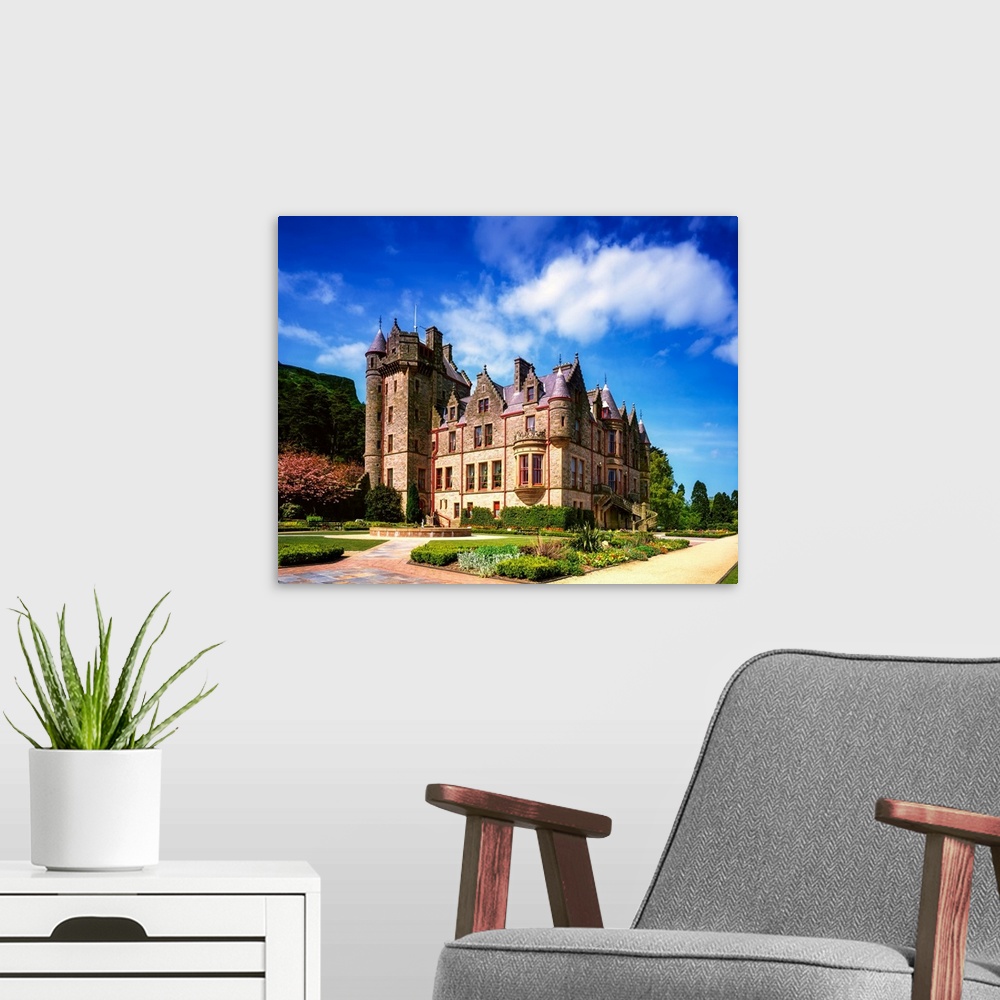 A modern room featuring Low Angle View Of A Castle, Belfast Castle, Belfast, County Antrim, Northern Ireland.
