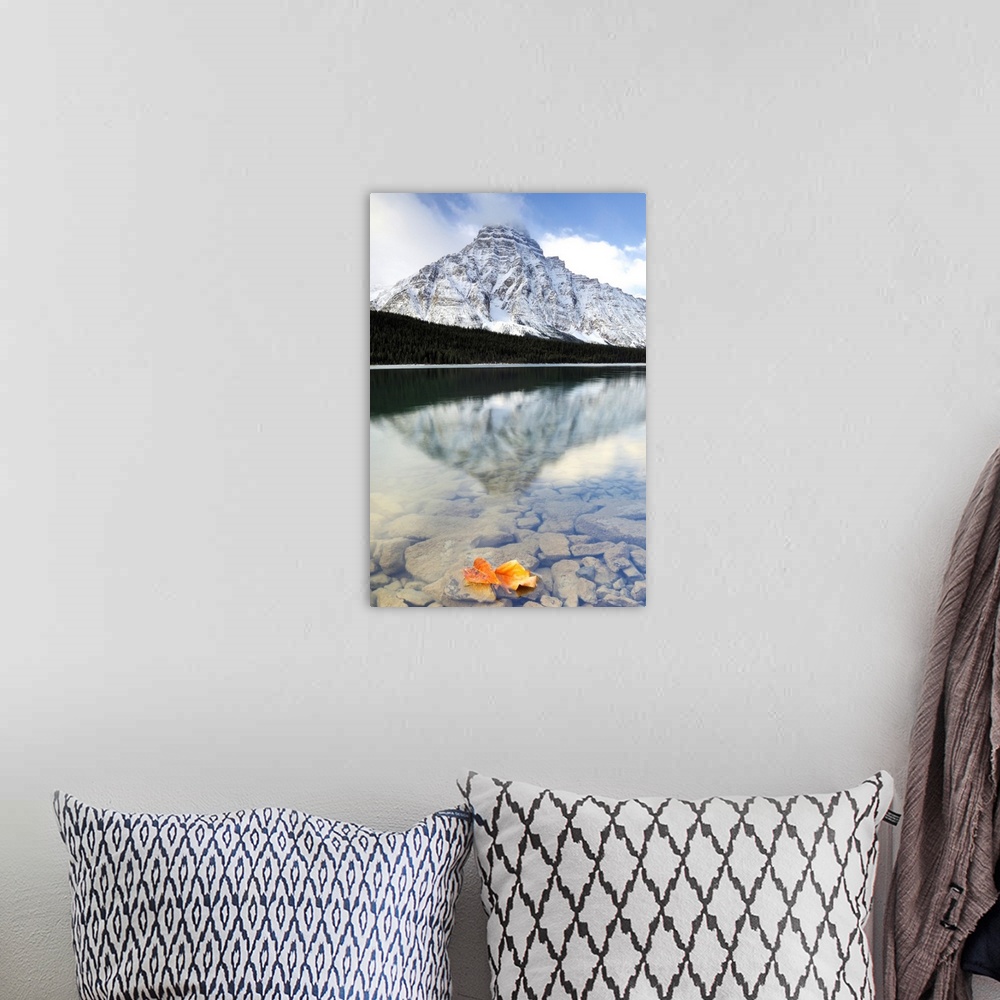 A bohemian room featuring Lower Waterfowl Lake Along The Icefields Parkway In Banff National Park; Banff Alberta Canada