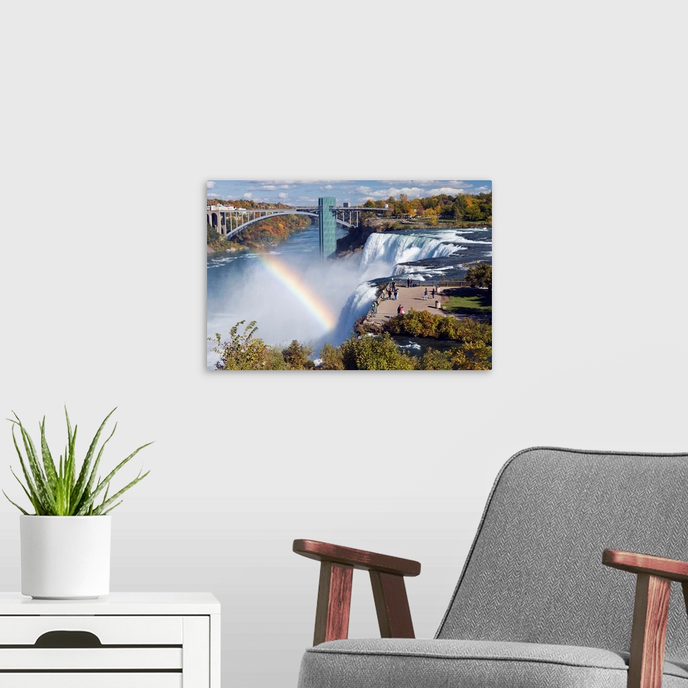 A modern room featuring Luna Island Viewpoint Over The American Falls, Niagara Falls State Park, Niagara Falls