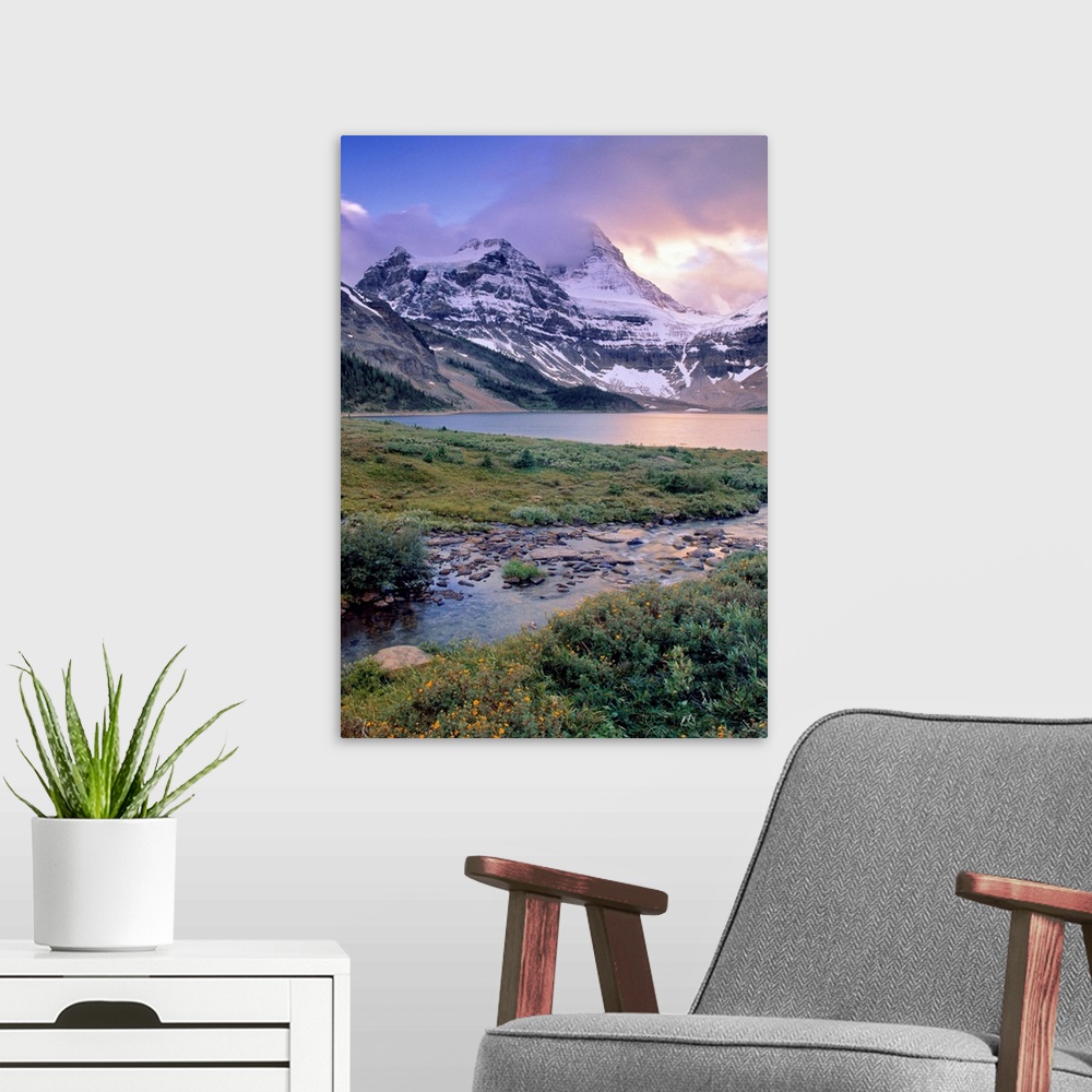 A modern room featuring Magog Lake And Mt. Assiniboine, British Columbia, Canada
