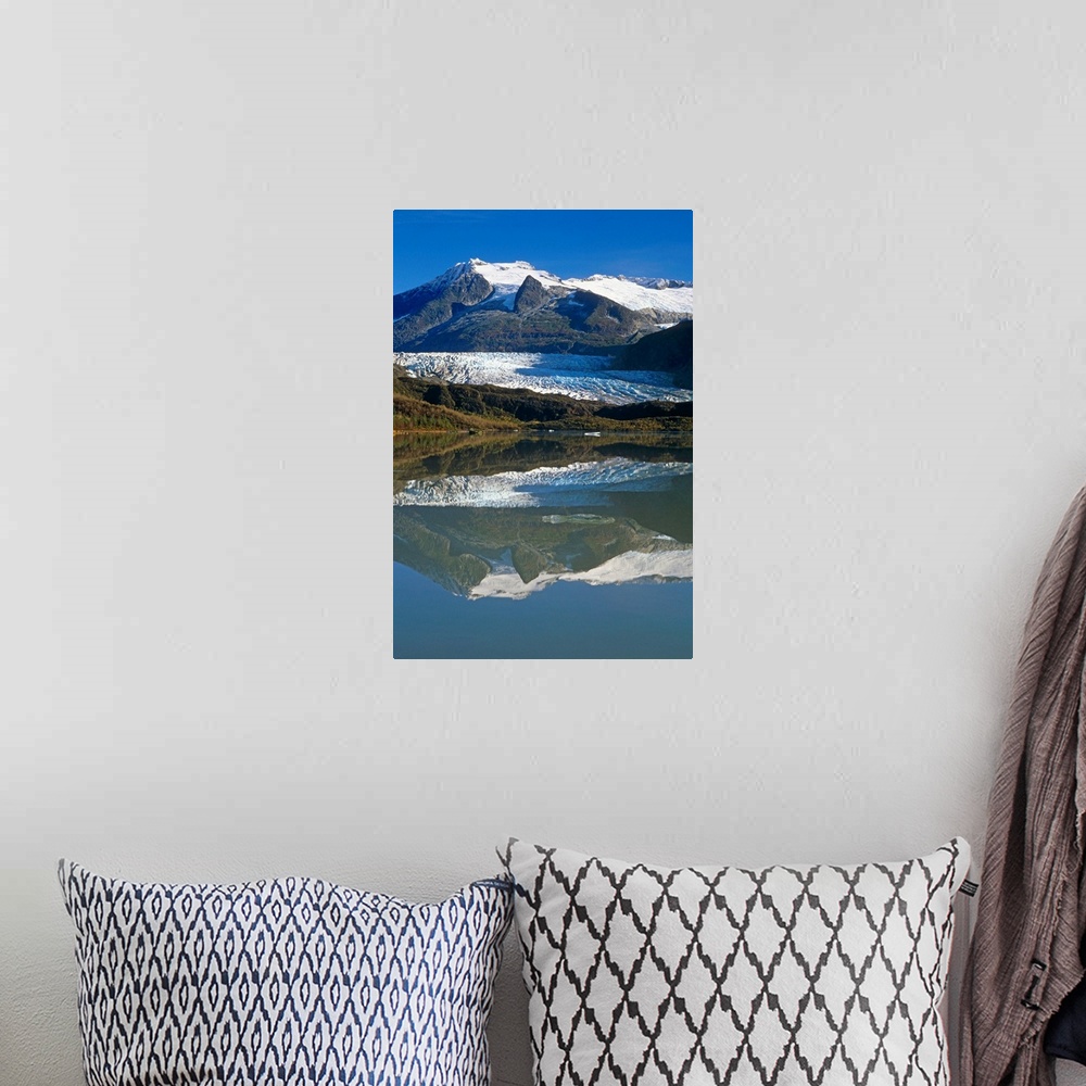 A bohemian room featuring Mendenhall Glacier Reflects in its own Lake near Juneau ,AK