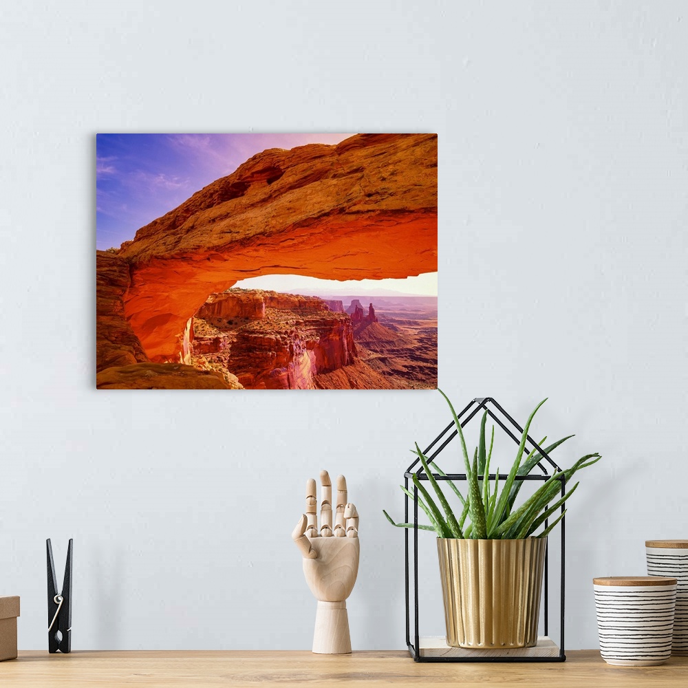 A bohemian room featuring Mesa Arch at Sunrise Canyonlands National Park Utah
