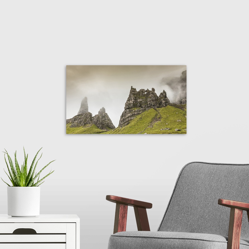 A modern room featuring Misty Storr pinnacles on the Isle of Skye.