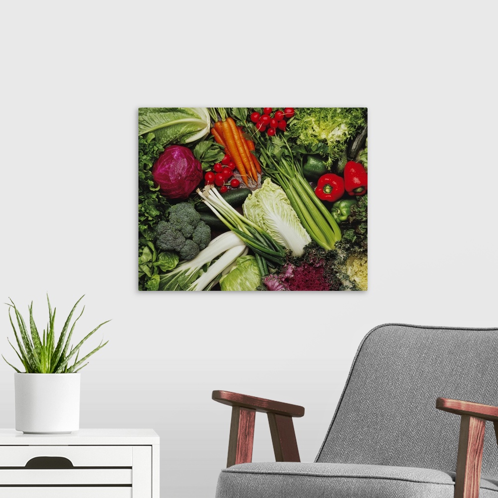 A modern room featuring Mixed Vegetables and Produce