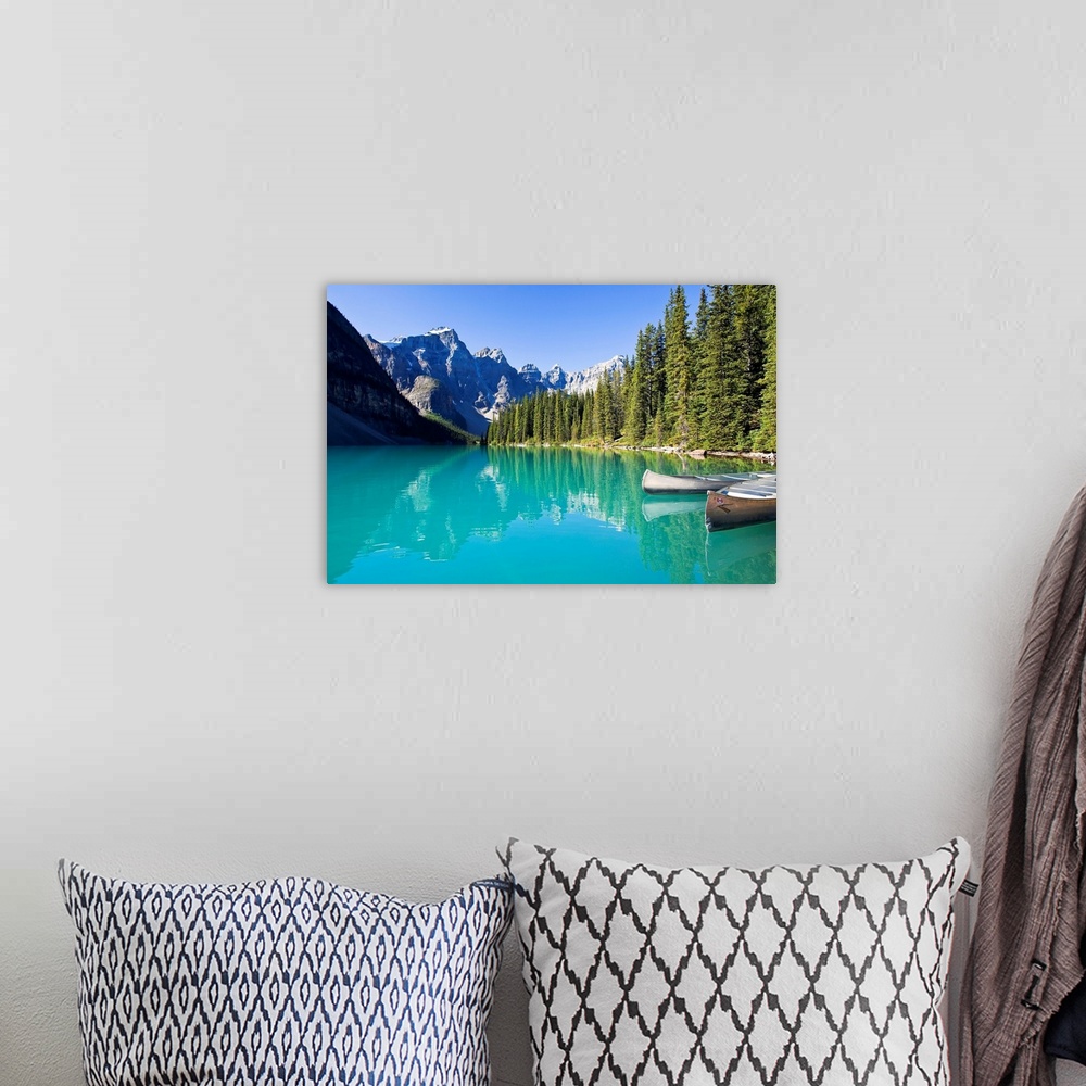 A bohemian room featuring Moraine Lake And Valley Of The Ten Peaks, Banff National Park, Alberta, Canada