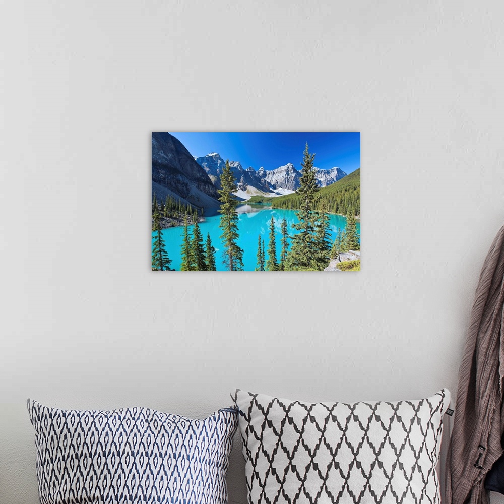 A bohemian room featuring Moraine Lake And Valley Of The Ten Peaks, Banff National Park, Alberta, Canada