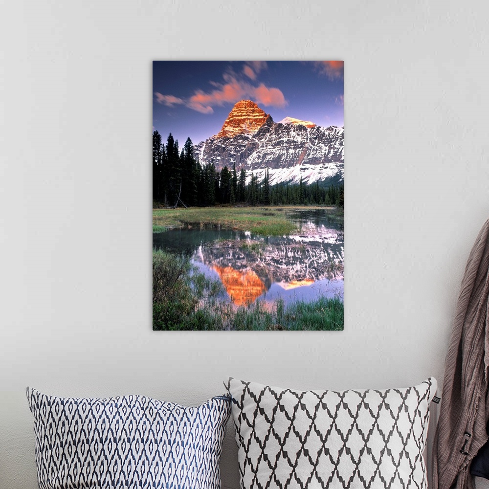 A bohemian room featuring Mount Chephren And Mistaya River Oxbow, Alberta, Canada