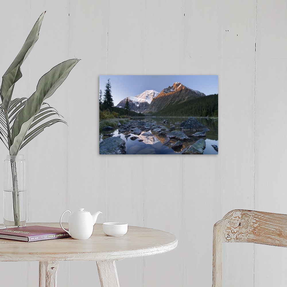 A farmhouse room featuring Mount Edith Cavell, Cavell Lake, Jasper National Park, Alberta, Canada
