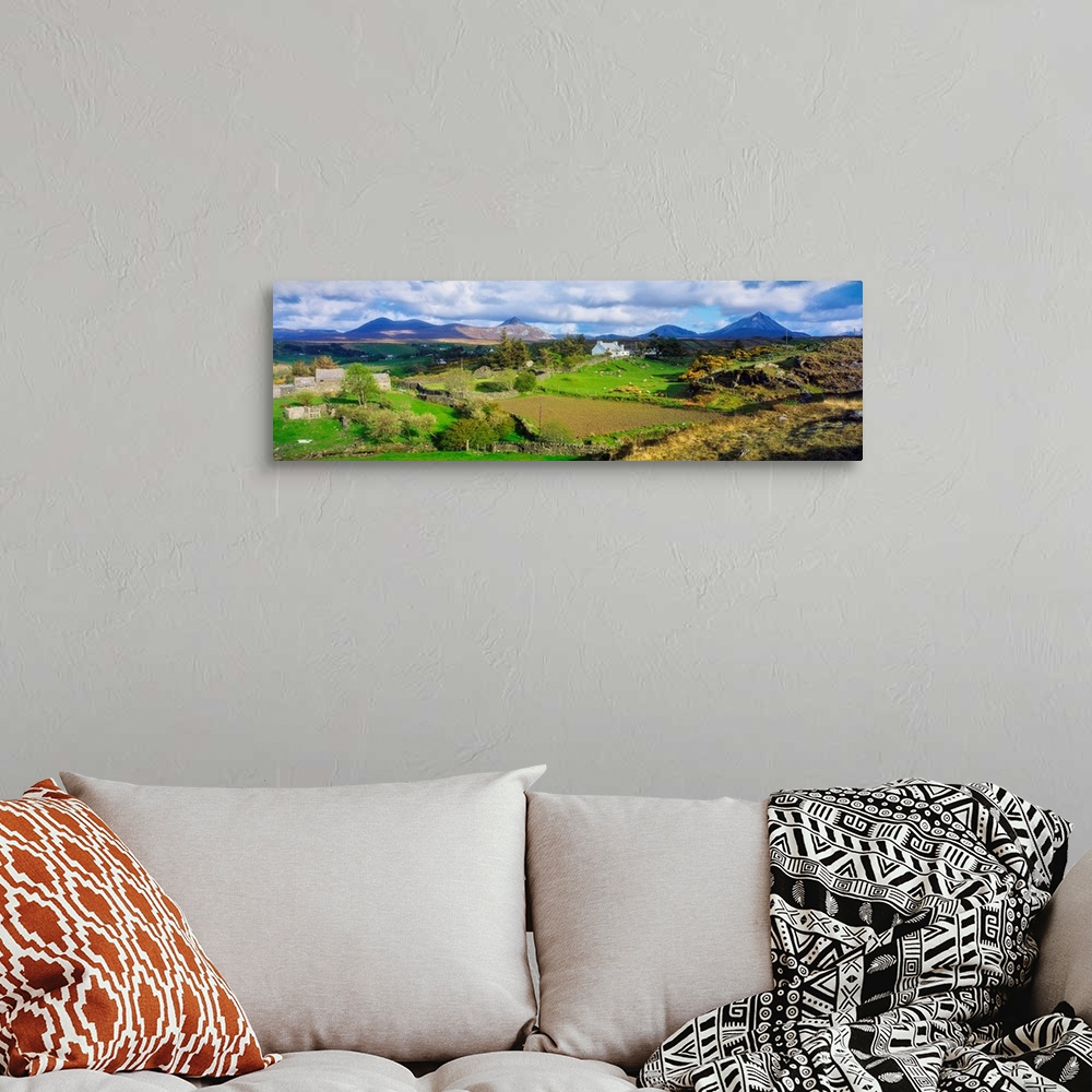 A bohemian room featuring Mount Errigal, Co Donegal, Ireland; Irish Landscape And Mountain In The Distance.