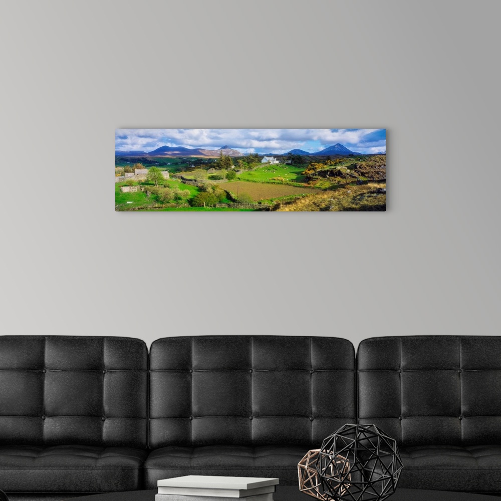 A modern room featuring Mount Errigal, Co Donegal, Ireland; Irish Landscape And Mountain In The Distance.