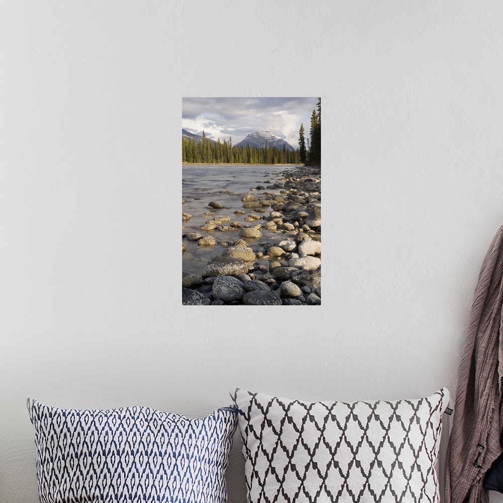 A bohemian room featuring Mount Kerkeslin, Jasper, Alberta, Canada