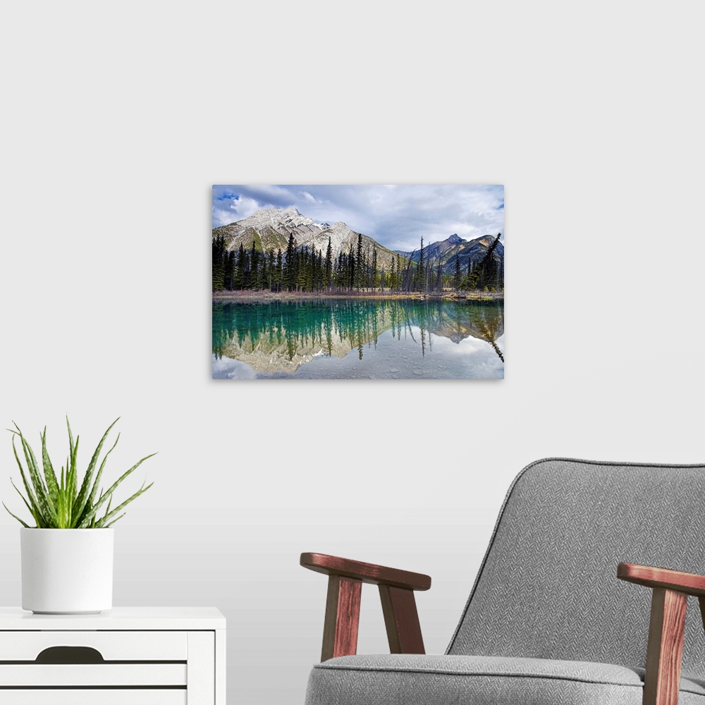 A modern room featuring Mount Lorette Ponds And Mount Lorette, Kananaskis Country, Alberta, Canada