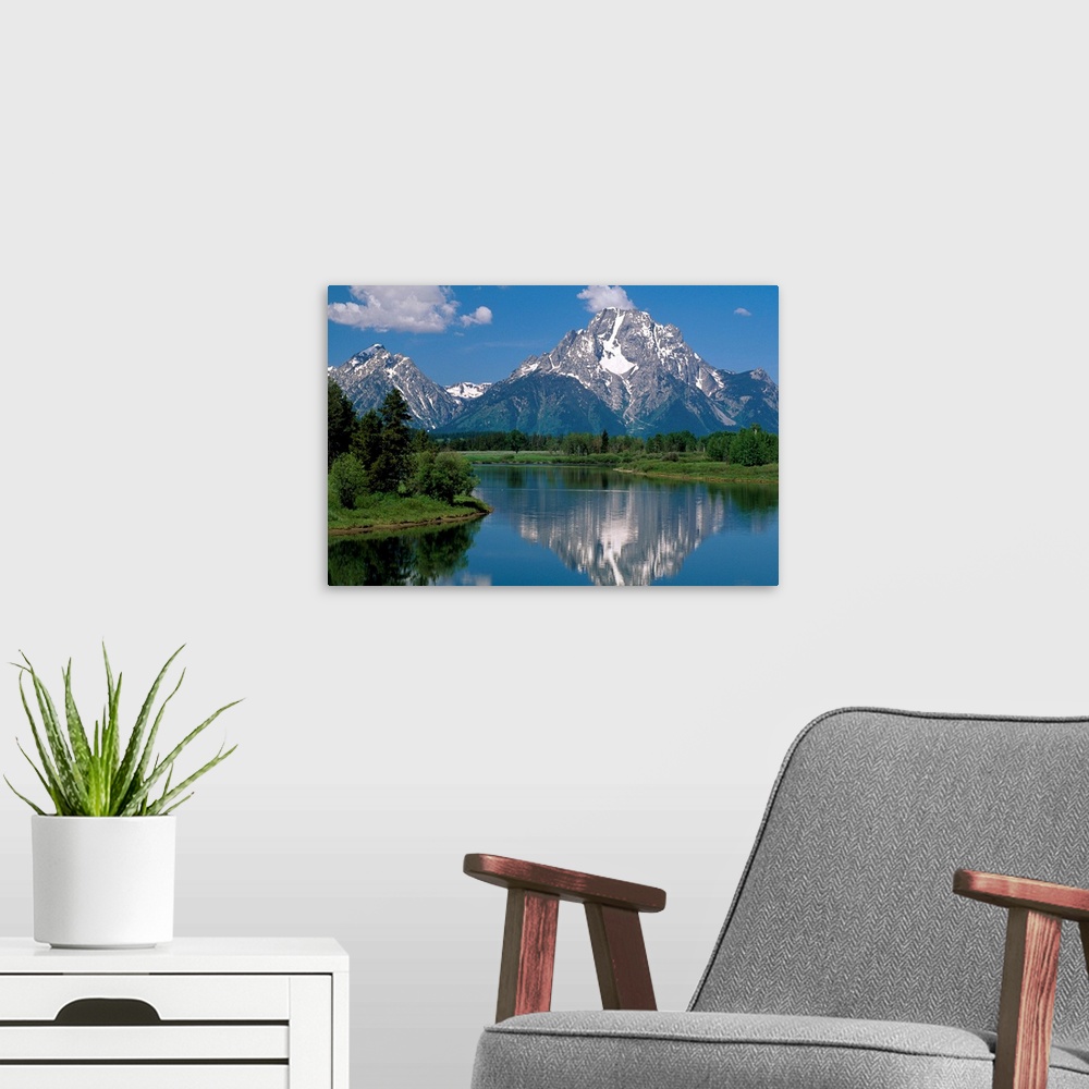 A modern room featuring Mount Moran And Snake River, Grand Teton Mountains, Wyoming