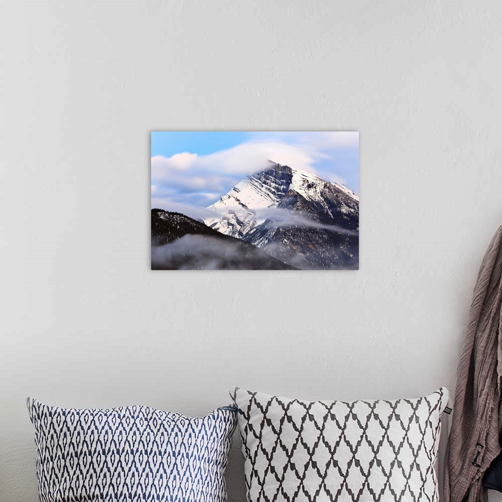 A bohemian room featuring Mount Rundle At Dusk. Banff National Park, Alberta, Canada