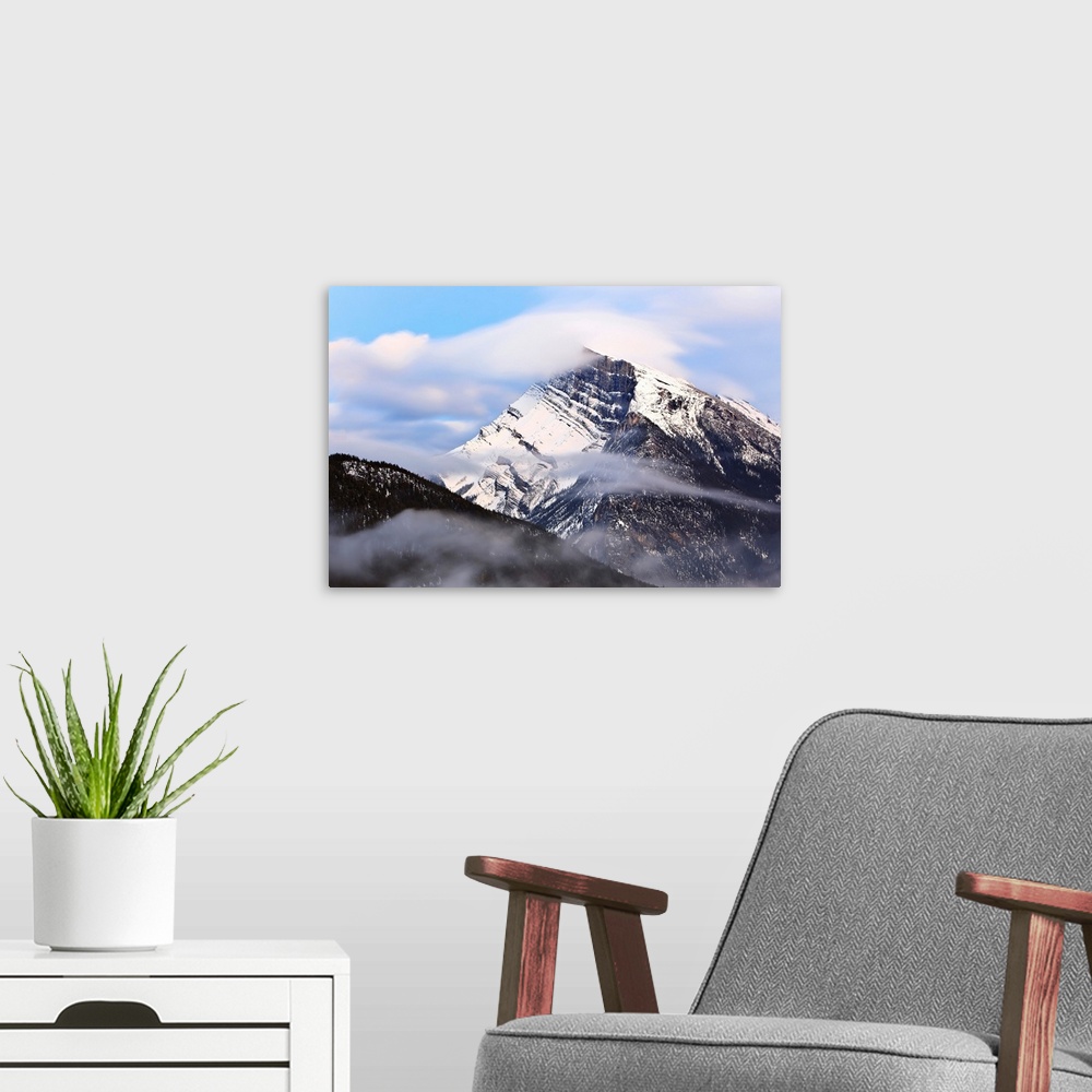 A modern room featuring Mount Rundle At Dusk. Banff National Park, Alberta, Canada