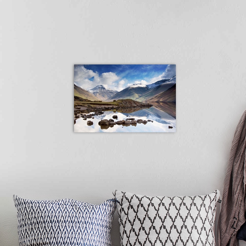 A bohemian room featuring Mountains And Lake, Lake District, Cumbria, England