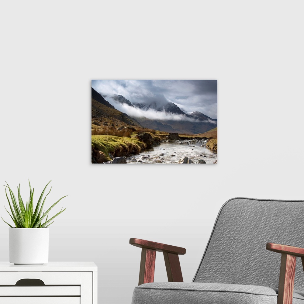 A modern room featuring Mountains And River, Lake District, Cumbria, England, UK