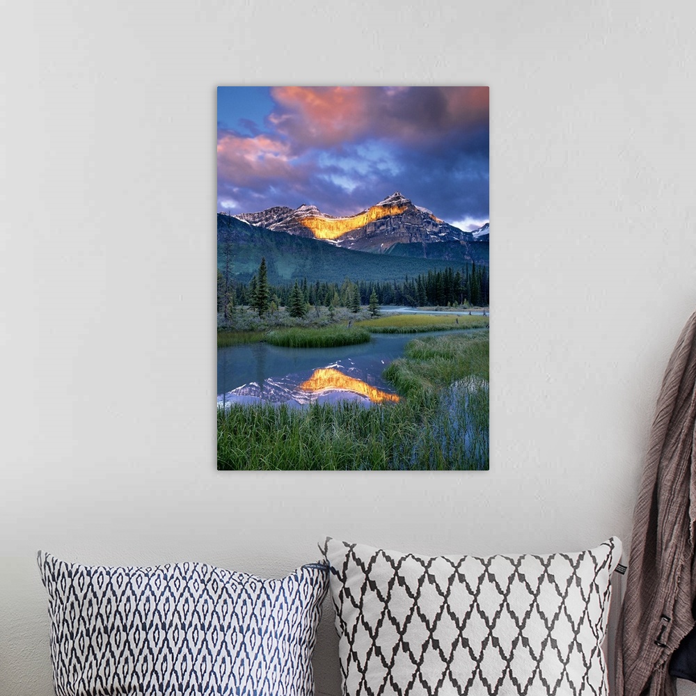 A bohemian room featuring Mountains, Sunset; Icefields Parkway, Alberta, Canada