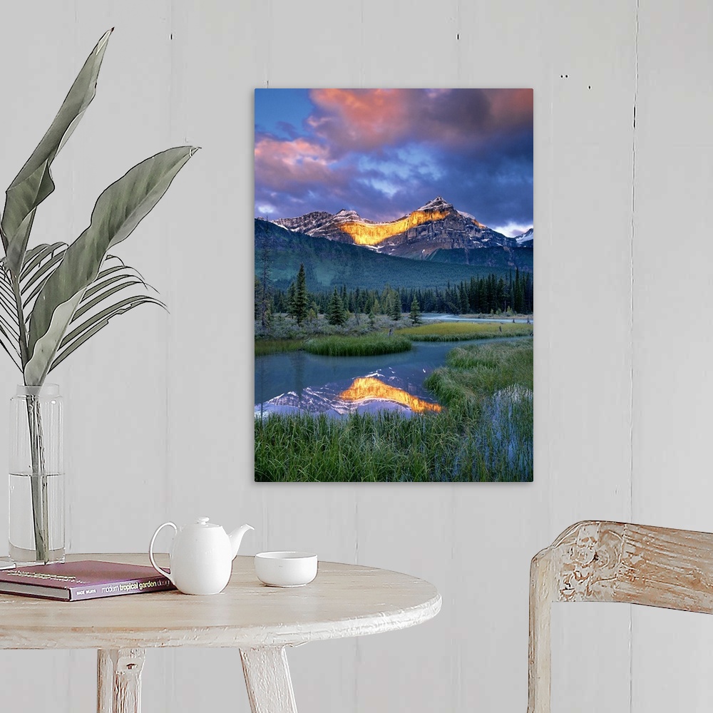 A farmhouse room featuring Mountains, Sunset; Icefields Parkway, Alberta, Canada