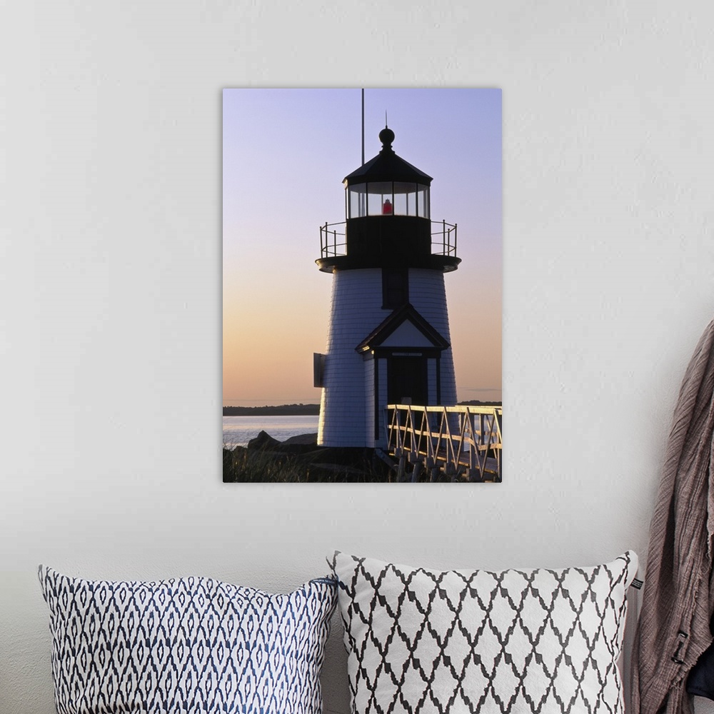 A bohemian room featuring Nantucket Brant Point Lighthouse At Sunrise, Nantucket, Massachusetts