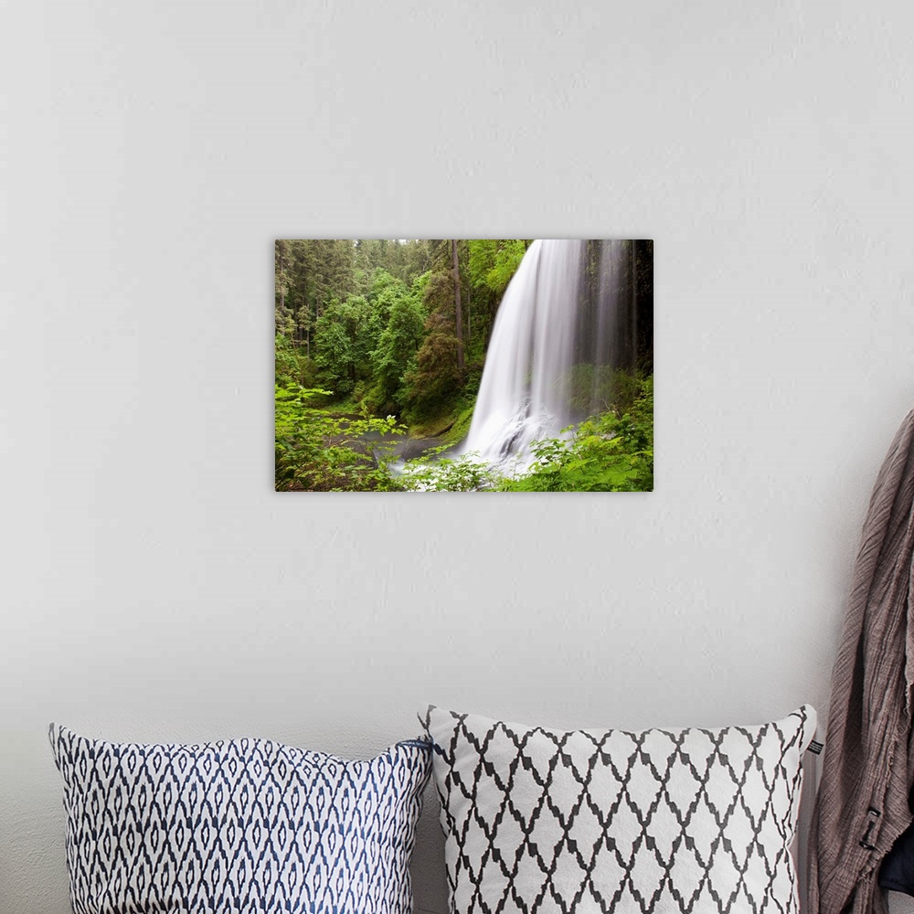 A bohemian room featuring North Middle Falls In Silver Falls State Park; Oregon