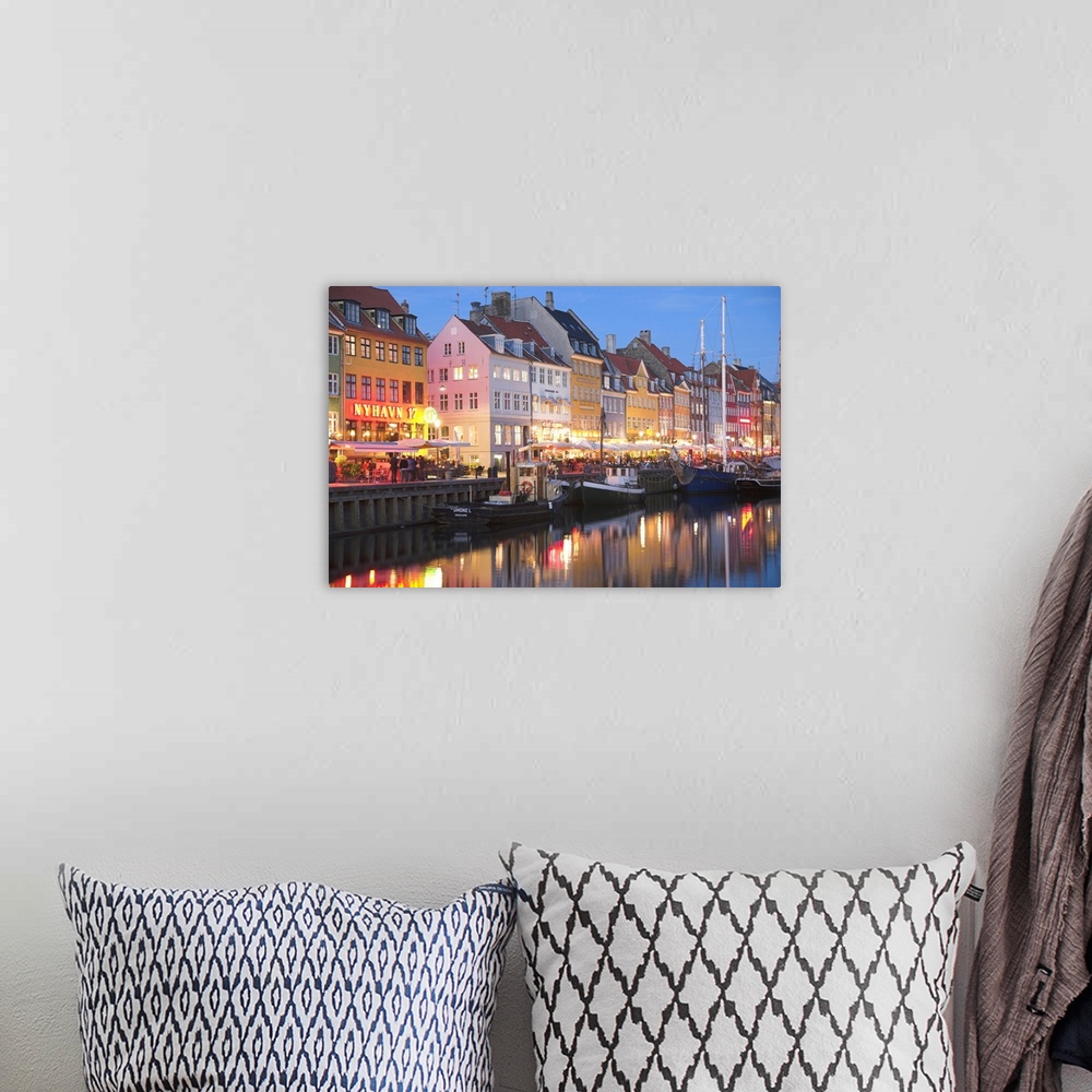 A bohemian room featuring Nyhavn Harbour in Copenhagen.