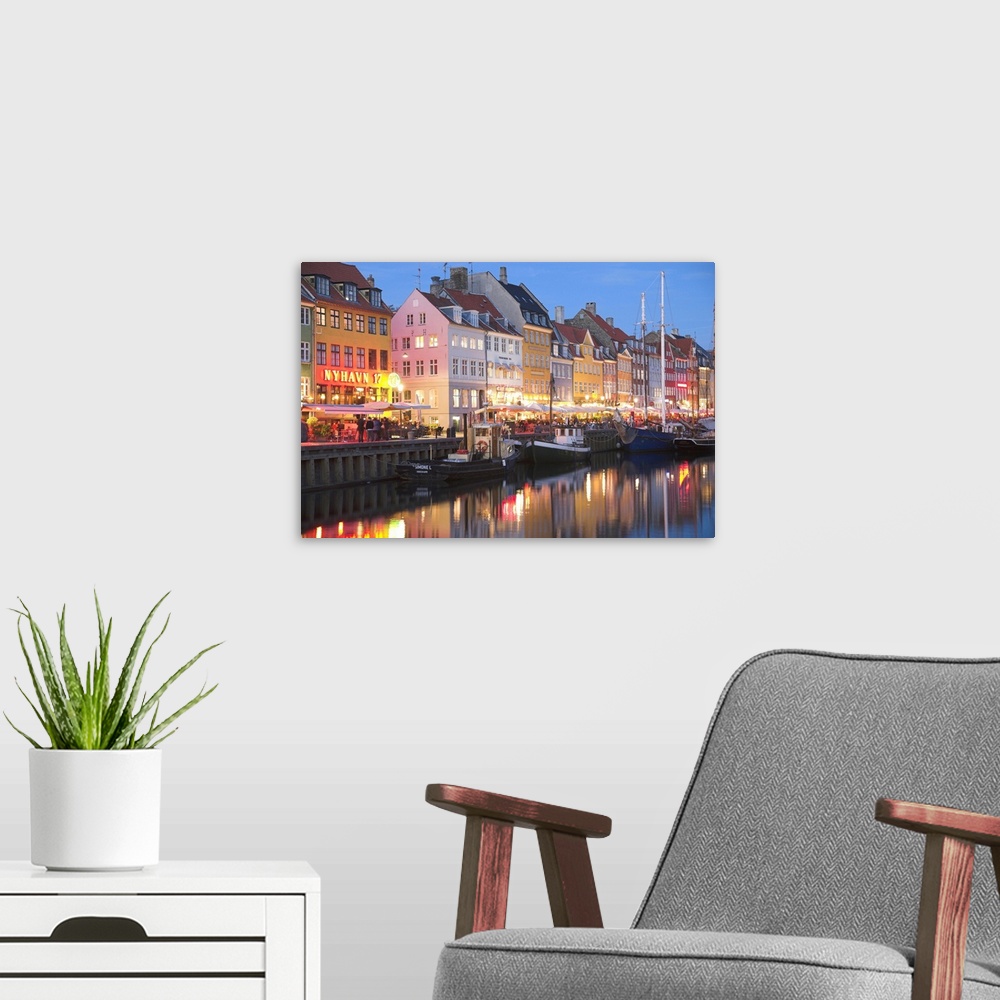 A modern room featuring Nyhavn Harbour in Copenhagen.